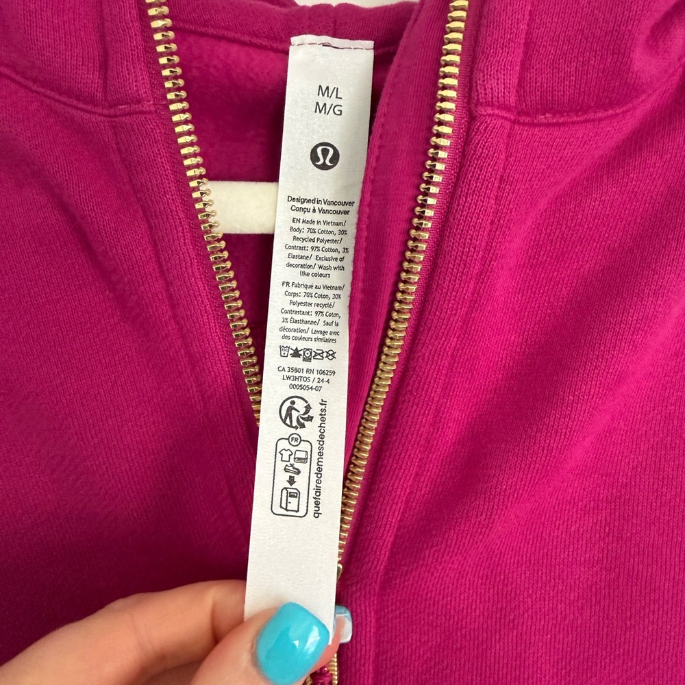 lululemon oversized scuba hoodie- Fuchsia - Picture 2 of 4